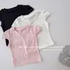 Camiseta Básica de Manga Curta Estilo Coreano 2026 para Meninas, Verão, Nova, Slim Fit, Temperamento, Cor Sólida
