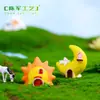 Céu estrelado dos sonhos Casa micro paisagem decoração criativa de resina Estrela da bolo Lua Sol Nuvem acessórios
