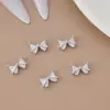 Nueva Decoración de Uñas con Lazo de Circonita Plateada Ultra Brillante, Pedrería, Accesorios Pequeños Populares de Moda, Venta al por Mayor de Pedrería para Uñas