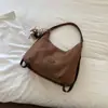 2026 Nova Bolsa de Axila com Textura Trama Personalidade Estilosa Cor Sólida Retro Alta Aparência Bolsa Tote de Ombro Único para o Trabalho