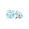 Brincos Studs de Zircônia Quadrada Cor Galvanizada 5A com Base Redonda de Liga de Titânio F136 Studs para Lábio Joia de Titânio G23 com Rosca Interna Studs para Orelha