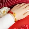Vietnam Ouro ágata vermelha contas meia pulseira feminina Lótus estilo chinês pulseira elegante flor rica estilo celebridade da internet atacado de fábrica