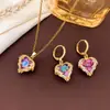 Collar Más Vendido Lujo Ligero Colorido Corazón del Océano Accesorios para Collar Cadena de Clavícula Versátil de Alto Nivel para Mujer