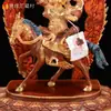 Artículos Budistas de Xizang Estatuas de Buda Decoración Nepal Hecho a Mano Cobre Medio Dorado 8 Pulgadas Rey Gesar Estatuas Protectoras del Dharma