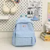 Mochila Ligera Linda Estilo Japonés para Estudiante Transfronteriza Mochila Simple de Gran Capacidad Mochila a Cuadros Estilo Ins Fresco