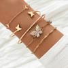 Pulsera transfronteriza de venta caliente pulsera bohemia pulsera simple de mariposa abierta de cristal de diamante pulsera de 5 piezas pulsera para mujer