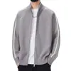 Suéter Cárdigan Rayado Grande Popular Europeo Transfronterizo Chaqueta para Hombre Doble Cremallera Tendencia Venta al por Mayor de Fábrica
