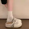 Comercio Exterior Suela Gruesa Aumentador de Altura Zapatos Birkenstock Punta Cerrada Medias Zapatillas Mujer Verano Nuevo Ropa Exterior Transpirable Malla Huecos Sandalias