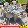 Conjunto de mesa e cadeira para exterior da Família Mo, pátio jardim, mesa de rocha esmaltada, mesa de chá de liga de alumínio para exterior, combinação de mesa e cadeira de luxo leve
