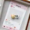 Lindo Clip de Pelo Oval de Gatito de Dibujos Animados con Puntos, Pinza de Pato Versátil de Moda para Flequillo Lateral, Hermoso Pasador