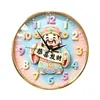 Reloj de pared "Gong Xi Fa Cai" estilo crema, Dios de la Riqueza que trae fortuna, reloj silencioso artístico creativo para la sala de estar, reloj a prueba de polvo sin taladro