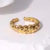 Anillo de Acero Inoxidable Europeo y Americano Transfronterizo para Mujer, Abierto, No se Desvanece, Goteo de Aceite, Simple, Moderno y Personalizado, Joyería para Mano de Mujer