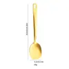 Juego de cocina de acero inoxidable 201 con mango largo, cuchara y espátula bañadas en oro para el hogar transfronterizo, cuchara sopera y espumadera de acero inoxidable