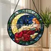 Beleza da Lua Transfronteiriça Vidro Pingente Colorido Ornamento de Vidro para Casa Decoração de Janela Jardim Apanhador de Sol