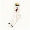 Calcetines Lindos Modernos de Dibujos Animados Divertidos de Media Pantorrilla para Mujer Estilo Otoño Nuevo Calcetines Holgados