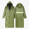 Capa de chuva longa de corpo inteiro integrada, espessada, para uma pessoa, patrulha, segurança, administração rodoviária, proteção do trabalho, controle de enchentes, veículo elétrico, chuva longa
