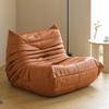 Sofá reclinable de cuero genuino Caterpillar, sillón para balcón, sala de estar, dormitorio, sofá pequeño, tatami nórdico individual