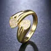 Design Europeu e Americano Novo Anel Redondo Amor Novo Anel Aberto Zircônia Dourada Twist Retrô Feminino