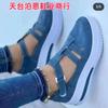 Nuevos Zapatos de Tacón de Plataforma de Talla Grande de Comercio Exterior Versátiles de Velcro Casuales para Primavera y Otoño 2025