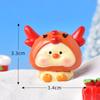 Dibujo animado navideño animal cerdo muñeco de nieve árbol de Navidad pato adorable micropaisaje árbol de Navidad adornos de nieve accesorios de bola de cristal