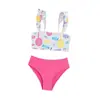 Traje de baño de dos piezas dividido transfronterizo 2025 Nuevo traje de baño para niñas Traje de baño infantil lindo pequeño y mediano