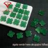 Atacado do Fabricante Ágata Verde Trevo de Quatro Folhas Pedra Nua Trevo de Quatro Folhas da Sorte Gema de Ágata Verde Joias DIY Colar Pulseira