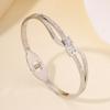 Pulsera para Mujer, Superventas Transfronteriza, Pulsera Abierta Incrustada con Diamantes Cuadrados, Diseño Personalizado, Números Romanos, Pulsera que No se Desvanece