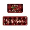 Alfombrillas de Navidad transfronterizas, lavables y fáciles de limpiar, absorbentes y antideslizantes, juego de alfombrillas de cocina de terciopelo de cristal
