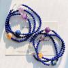 Diseño Guofeng Vintage Lapis Lapis Natural Lapis Cuentas Bebé Amatista Amatista Fantasma Pulsera Pulsera Multicírculo
