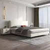 Cabecero Minimalista Italiano Ultradelgado Moderno Sencillo 1.5m Dormitorio Principal Cama Doble de Cuero Genuino 1.8m Apartamento Pequeño Cama Tapizada Suave