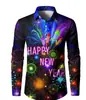 Otoño 2026 Nuevo Estación Independiente de Amazon Camisa de Manga Larga de Moda Camisa Navideña Impresa en 3D Ropa para Hombre
