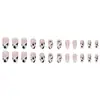 Nuevas y Modernas Puntas de Uñas Ballet de Longitud Media con Estampado de Vaca Color Nude Uñas Portátiles de Alta Gama Minimalistas Más Vendidas