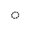 Anillo Trenzado Hecho a Mano con Hilo de Cuentas Redondas de Ágata Negra de Plata de Ley S925 Moda Trendy Coreana y Japonesa Anillo para el Viaje Diario para Mujeres