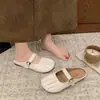 Baotou Half-Mary Jane Primavera y Verano Planas Nuevo Estilo Sandalias de Exterior para Mujer 2026 Retro Francesas Antideslizantes Sandalias de Maternidad