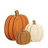 Decoración de Calabaza Fantasma Gato Negro de Madera para Halloween Habitación Escritorio Decoraciones Festivas Artesanías de Madera