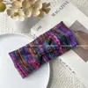 Celebridad de Internet Nueva Banda para la Cabeza de Lana Colorida de Otoño e Invierno Banda para la Cabeza Cálida Tejida Banda para el Cabello Elástica de Ala Ancha a Prueba de Viento para Mujeres
