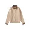 Yidao Vintage 2026 Otoño Nuevo Retro Japonés Fresco Holgado Falso Dos Piezas Cuello de Camisa de Mezclilla Sintética Suéter para Hombre