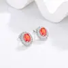 Anillo de apertura con rubí y simulación de diamante completo de Caibao, colgante de moda para mujer, collar, pendientes, joyería de traje, disponible al por mayor