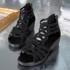 Nuevas Sandalias Romanas de Piel Suave para Mujer 2026, Sandalias de Cuña Huecas de Moda con Pedrería, Elegantes Sandalias de Exterior con Cremallera Trasera
