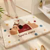 Tapete de Pelúcia Imitação de Caxemira com Desenho de Cachorro, Tapete de Chão para Banheiro Absorvente de Água, Tapete Espesso Antiderrapante para Pés, Tapete para Porta de Banheiro