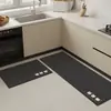 Tapete para Piso de Cocina, Absorbente de Aceite, Absorbente de Agua, Resistente a la Suciedad, Alfombra Larga, Antideslizante para el Hogar, Limpiable con Trapo, Lavable, Tapete Especial de Diatomeas para Pies