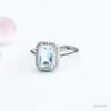 Anillo Cuadrado Jueyu de Plata S925 Incrustado con Topacio Azul Suizo Natural Venta Directa en Transmisión en Vivo de Joyas S2050608A