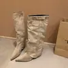 Botines de punta estilo páramo, efecto adelgazante, nuevas botas altas de equitación para mujer 2026, botas hasta la rodilla