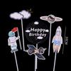 Modelo de aviación, decoración para tarta de cumpleaños, astronauta, expedición espacial, juguete de caza cohete de 7 piezas