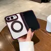 Aplicável para Capa de Celular Magnética Acrílica Transparente com Suporte para iPhone 18 Duo Apple 18 Dobrável Simples Capa Protetora