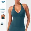 Camiseta Transfronteriza de Verano con Cuello Halter Espalda Descubierta de Manga Corta, Nuevo Estilo, Espalda Bonita, Deportiva, para Mujer Europea y Americana, de Venta Caliente