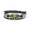 Pulseiras e Acessórios de Anime Mais Vendidos no Exterior: One Piece, Attack on Titan Pulseiras de Couro Trançado, Pulseiras de Encaixe