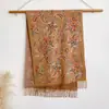 Bufanda Jacquard de Imitación Cachemir Estilo Étnico Flor de Anacardo Transfronteriza Nueva para Mujer para Usar al Viajar y Vacacionar, Bufanda de Foto para Mantenerse Caliente