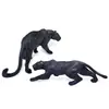 Conjunto de 2 Peças de Mini Figuras da Pantera Negra Modelos Realistas de Felino Selvagem em PVC Figuras de Animais Estáticas para Crianças Brinquedos Educacionais de Animais Decoração de Casa Selva Cria