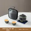 Nuevo juego de té de viaje conveniente estilo chino, taza de servicio rápido personalizada, juego de té kung fu para exteriores, tetera y taza, regalo de empresa